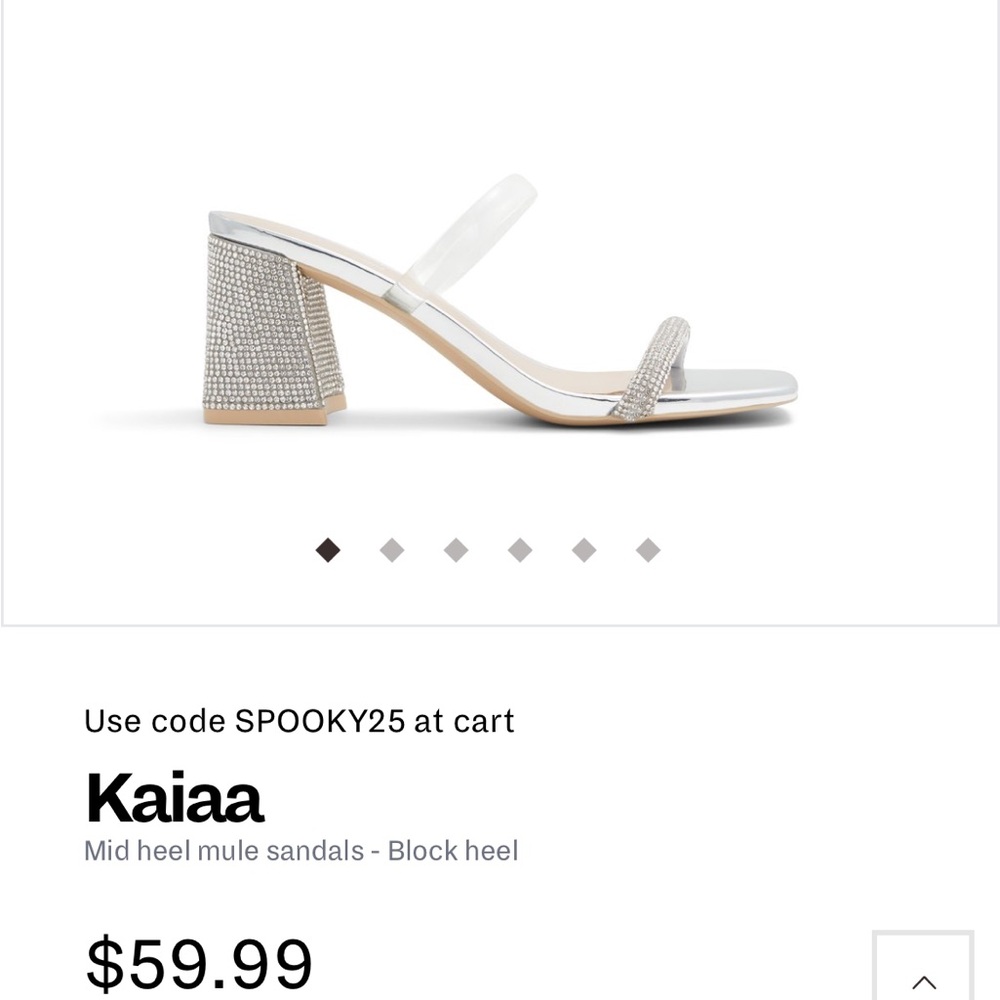 Kaiaa Silver/Sparkle and Clear Block Heel